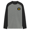 Male Raglan T-Shirt | Men's Regular Fit | 180 GSM Bio-Washed Cotton Blend | DTG Printed | Durable & Pre-Shrunk | Personalized | DTG | Bold Typography | Self-improvement | Everyday | Empowering | Always Stay Curious - right pocket - mockup 4
