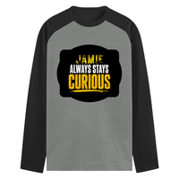 Male Raglan T-Shirt | Regular Fit Men's | 180 GSM Bio-Washed Cotton | DTF Print | Double Stitched Seams | Personalized | DTF | Bold Typography | Self-improvement | Everyday | Empowering | Always Stay Curious