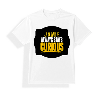 Unisex Jersey T-Shirt (Sublimation) | Personalized | Sublimation | Bold Typography | Self-improvement | Everyday | Empowering | Always Stay Curious - front - mockup 1