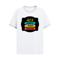 Ringer T-shirt | Unisex | DTG Print | Contrast Trim | Men's, Women's | Personalized | DTG | Graphic | Positivity | Motivation | Everyday | Optimistic | Always Stay Positive - front - White Black - mockup 1