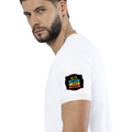 Ringer T-shirt | Unisex Regular Fit | 100% Cotton DTF/DTG | Contrast Rib Neck Bio Washed Pre-Shrunk | Adults | Personalized | DTF | Graphic | Positivity | Motivation | Everyday | Optimistic | Always Stay Positive - left sleeve - White Black - mockup 5