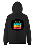 Pullover Hoodie | Unisex Regular Fit | Tri-Layer Cotton Blend | DTG Print Ready | Adults | Personalized | DTG | Graphic | Positivity | Motivation | Everyday | Optimistic | Always Stay Positive - back - Black - mockup 2