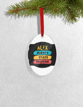 Christmas Ornaments | 3x3-inch | Acrylic UV Printed | Lightweight, Waterproof, Fade-Proof, Satin Ribbon | Unisex Adult | Personalized | Graphic | Positivity | Motivation | Everyday | Optimistic | Always Stay Positive - front_Oval - Oval - mockup 4