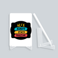 Acrylic Display Stand | 4x6 Inch | Clear Acrylic | UV Printed Tabletop | Customizable | Unisex | Personalized | Graphic | Positivity | Motivation | Everyday | Optimistic | Always Stay Positive - front_2 - White - mockup 2