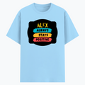 Cotton Stretch T-Shirt | Unisex Adult | 95% Cotton 5% Spandex Blend | 240 GSM, Breathable, Flexible | DTF Print Ready | Personalized | DTF | Graphic | Positivity | Motivation | Everyday | Optimistic | Always Stay Positive - front - Baby Blue - mockup 1