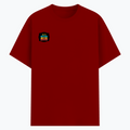 Cotton Stretch T-Shirt | Unisex Adult | 95% Cotton 5% Spandex Blend | 240 GSM, Breathable, Flexible | DTF Print Ready | Personalized | DTF | Graphic | Positivity | Motivation | Everyday | Optimistic | Always Stay Positive - right pocket - Red - mockup 4