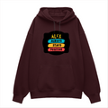 Oversized Hoodie | Unisex Relaxed Fit | 400 GSM Cotton Blend | DTG Printed | Drop Shoulder, Pre-Shrunk | Adults | Personalized | DTG | Graphic | Positivity | Motivation | Everyday | Optimistic | Always Stay Positive - front - Maroon - mockup 1