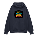 Oversized Hoodie | Unisex Relaxed Fit | 400 GSM Cotton Blend | DTG Printed | Drop Shoulder, Pre-Shrunk | Adults | Personalized | DTG | Graphic | Positivity | Motivation | Everyday | Optimistic | Always Stay Positive - front - Navy Blue - mockup 1