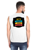 Men's Sleeveless T-Shirt | Regular Fit | 180 GSM Bio-Washed Cotton | Pre-Shrunk, Double Stitched | Men | Personalized | DTF | Graphic | Positivity | Motivation | Everyday | Optimistic | Always Stay Positive - back - White - mockup 2