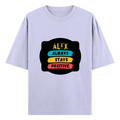 Oversized Standard T-Shirt | Unisex Oversized Fit | 180 GSM 100% Super Combed Cotton | DTF Print | Soft & Durable | Personalized | DTF | Graphic | Positivity | Motivation | Everyday | Optimistic | Always Stay Positive - front - Lavender - mockup 1