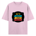 Oversized Standard T-Shirt | Unisex Oversized Fit | 180 GSM 100% Super Combed Cotton | DTF Print | Soft & Durable | Personalized | DTF | Graphic | Positivity | Motivation | Everyday | Optimistic | Always Stay Positive - front - Light Baby Pink - mockup 1