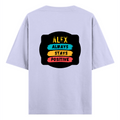 Oversized Standard T-Shirt | Unisex Oversized Fit | 180 GSM 100% Super Combed Cotton | DTF Print | Soft & Durable | Personalized | DTF | Graphic | Positivity | Motivation | Everyday | Optimistic | Always Stay Positive - back - Lavender - mockup 2