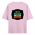 Oversized Standard T-Shirt | Unisex Oversized Fit | 180 GSM 100% Super Combed Cotton | DTF Print | Soft & Durable | Personalized | DTF | Graphic | Positivity | Motivation | Everyday | Optimistic | Always Stay Positive - back - Light Baby Pink - mockup 2
