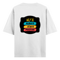 Oversized Standard T-Shirt | Unisex Oversized Fit | 180 GSM 100% Super Combed Cotton | DTF Print | Soft & Durable | Personalized | DTF | Graphic | Positivity | Motivation | Everyday | Optimistic | Always Stay Positive - back - White - mockup 2
