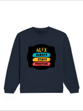 Oversized Sweatshirt | Roomy Relaxed Fit | 400 GSM Cotton Blend | Pre-Shrunk Drop Shoulder | Unisex Adult | Personalized | DTF | Graphic | Positivity | Motivation | Everyday | Optimistic | Always Stay Positive - front - Navy Blue - mockup 1