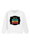 Oversized Sweatshirt | Roomy Relaxed Fit | 400 GSM Cotton Blend | Pre-Shrunk Drop Shoulder | Unisex Adult | Personalized | DTF | Graphic | Positivity | Motivation | Everyday | Optimistic | Always Stay Positive - front - White - mockup 1