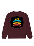 Oversized Sweatshirt | Roomy Relaxed Fit | 400 GSM Cotton Blend | Pre-Shrunk Drop Shoulder | Unisex Adult | Personalized | DTF | Graphic | Positivity | Motivation | Everyday | Optimistic | Always Stay Positive - back - Maroon - mockup 2