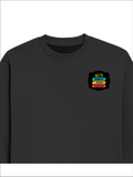 Oversized Sweatshirt | Roomy Relaxed Fit | 400 GSM Cotton Blend | Pre-Shrunk Drop Shoulder | Unisex Adult | Personalized | DTF | Graphic | Positivity | Motivation | Everyday | Optimistic | Always Stay Positive - left pocket - Black - mockup 3
