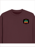 Oversized Sweatshirt | Roomy Relaxed Fit | 400 GSM Cotton Blend | Pre-Shrunk Drop Shoulder | Unisex Adult | Personalized | DTF | Graphic | Positivity | Motivation | Everyday | Optimistic | Always Stay Positive - left pocket - Maroon - mockup 3