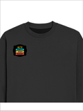 Oversized Sweatshirt | Roomy Relaxed Fit | 400 GSM Cotton Blend | Pre-Shrunk Drop Shoulder | Unisex Adult | Personalized | DTF | Graphic | Positivity | Motivation | Everyday | Optimistic | Always Stay Positive - right pocket - Black - mockup 4
