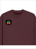 Oversized Sweatshirt | Roomy Relaxed Fit | 400 GSM Cotton Blend | Pre-Shrunk Drop Shoulder | Unisex Adult | Personalized | DTF | Graphic | Positivity | Motivation | Everyday | Optimistic | Always Stay Positive - right pocket - Maroon - mockup 4
