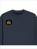 Oversized Sweatshirt | Roomy Relaxed Fit | 400 GSM Cotton Blend | Pre-Shrunk Drop Shoulder | Unisex Adult | Personalized | DTF | Graphic | Positivity | Motivation | Everyday | Optimistic | Always Stay Positive - right pocket - Navy Blue - mockup 4