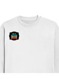 Oversized Sweatshirt | Roomy Relaxed Fit | 400 GSM Cotton Blend | Pre-Shrunk Drop Shoulder | Unisex Adult | Personalized | DTF | Graphic | Positivity | Motivation | Everyday | Optimistic | Always Stay Positive - right pocket - White - mockup 4