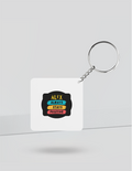 Keychain | Rectangle, Square, Slim Options | Acrylic UV Printed | Fade-Proof, Glossy Finish | Unisex | Personalized | Graphic | Positivity | Motivation | Everyday | Optimistic | Always Stay Positive - back_Square - White - mockup 2