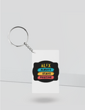 Keychain | Rectangle, Square, Slim Options | Acrylic UV Printed | Fade-Proof, Glossy Finish | Unisex | Personalized | Graphic | Positivity | Motivation | Everyday | Optimistic | Always Stay Positive - front_Rectangle - Rectangle - White - mockup 3