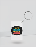 Keychain | Rectangle, Square, Slim Options | Acrylic UV Printed | Fade-Proof, Glossy Finish | Unisex | Personalized | Graphic | Positivity | Motivation | Everyday | Optimistic | Always Stay Positive - back_Rectangle - White - mockup 4