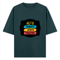 Oversized Classic T-Shirt | Unisex Fit | 100% Super-Combed Cotton | Pre-Shrunk, Double-Stitched | Adults | Personalized | DTF | Graphic | Positivity | Motivation | Everyday | Optimistic | Always Stay Positive - front - Petrol Blue - mockup 1
