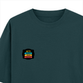 Oversized Classic T-Shirt | Unisex Fit | 100% Super-Combed Cotton | Pre-Shrunk, Double-Stitched | Adults | Personalized | DTF | Graphic | Positivity | Motivation | Everyday | Optimistic | Always Stay Positive - left pocket - Petrol Blue - mockup 3