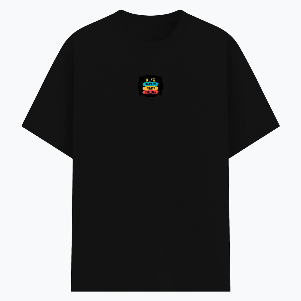Basic T-Shirt | Unisex Fit, Sizes XS-2XL | 180 GSM Poly-Cotton Blend, DTF Ready | Bio-Wash, Silicon Finish, Durable Stitching | Adults | Personalized | DTF | Graphic | Positivity | Motivation | Everyday | Optimistic | Always Stay Positive - front - Black - mockup 1