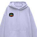 Oversized Hoodie | Relaxed Fit, Drop-Shoulder | 400 GSM Fabric | Warm, Durable | Unisex | Personalized | DTF | Graphic | Positivity | Motivation | Everyday | Optimistic | Always Stay Positive - right pocket - Lavender - mockup 4