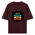 Oversized Classic T-Shirt | Unisex Oversized Fit | 100% Super-Combed Cotton | Pre-Shrunk & Ribbed Neck | Adults | Personalized | DTG | Graphic | Positivity | Motivation | Everyday | Optimistic | Always Stay Positive - front - Maroon - mockup 1