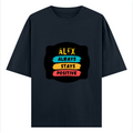 Oversized Classic T-Shirt | Unisex Oversized Fit | 100% Super-Combed Cotton | Pre-Shrunk & Ribbed Neck | Adults | Personalized | DTG | Graphic | Positivity | Motivation | Everyday | Optimistic | Always Stay Positive - front - Navy Blue - mockup 1