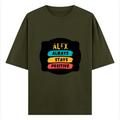 Oversized Classic T-Shirt | Unisex Oversized Fit | 100% Super-Combed Cotton | Pre-Shrunk & Ribbed Neck | Adults | Personalized | DTG | Graphic | Positivity | Motivation | Everyday | Optimistic | Always Stay Positive - front - Olive Green - mockup 1