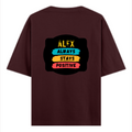 Oversized Classic T-Shirt | Unisex Oversized Fit | 100% Super-Combed Cotton | Pre-Shrunk & Ribbed Neck | Adults | Personalized | DTG | Graphic | Positivity | Motivation | Everyday | Optimistic | Always Stay Positive - back - Maroon - mockup 2