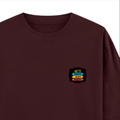 Oversized Classic T-Shirt | Unisex Oversized Fit | 100% Super-Combed Cotton | Pre-Shrunk & Ribbed Neck | Adults | Personalized | DTG | Graphic | Positivity | Motivation | Everyday | Optimistic | Always Stay Positive - right pocket - Maroon - mockup 4