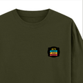 Oversized Classic T-Shirt | Unisex Oversized Fit | 100% Super-Combed Cotton | Pre-Shrunk & Ribbed Neck | Adults | Personalized | DTG | Graphic | Positivity | Motivation | Everyday | Optimistic | Always Stay Positive - right pocket - Olive Green - mockup 4