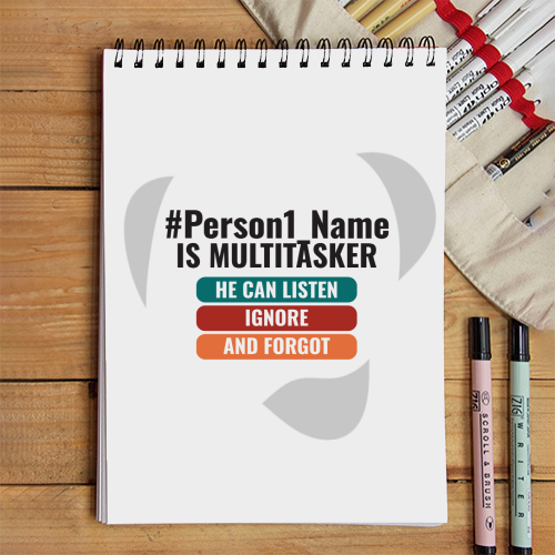 Personalized Humorous Sketchbook Accessories with Custom Name