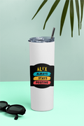 Tumbler Bottle | 20oz Capacity | Stainless Steel Insulated | Splash-Proof Lid & Metal Straw | Unisex | Personalized | Graphic | Positivity | Motivation | Everyday | Optimistic | Always Stay Positive - front - White - mockup 1