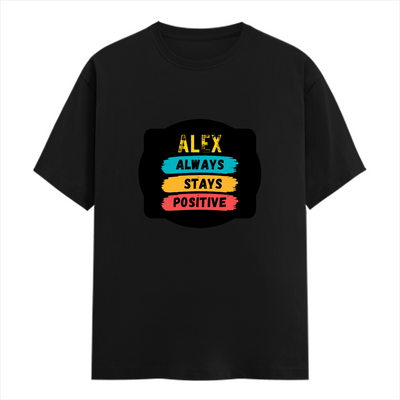 Classic Crew T-Shirt | Men's Regular Fit | 180 GSM Bio-Washed Cotton | DTG Print Ready | Double-Stitched & Ribbed Neck | Personalized | DTG | Graphic | Positivity | Motivation | Everyday | Optimistic | Always Stay Positive - front - Black - mockup 1