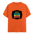 Classic Crew T-Shirt | Men's Regular Fit | 180 GSM Bio-Washed Cotton | DTG Print Ready | Double-Stitched & Ribbed Neck | Personalized | DTG | Graphic | Positivity | Motivation | Everyday | Optimistic | Always Stay Positive - front - Orange - mockup 1