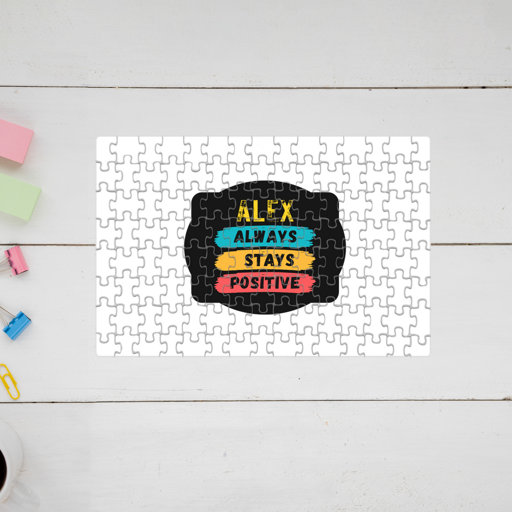 Jigsaw Puzzle | 120 Pieces A4 Size | Recycled Paper Semi-Gloss Finish | Engaging Entertainment Brain Booster | Unisex All Ages | Personalized | Graphic | Positivity | Motivation | Everyday | Optimistic | Always Stay Positive - front - mockup 1