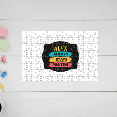 Jigsaw Puzzle | 120 Pieces A4 Size | Recycled Paper Semi-Gloss Finish | Engaging Entertainment Brain Booster | Unisex All Ages | Personalized | Graphic | Positivity | Motivation | Everyday | Optimistic | Always Stay Positive - front - mockup 1