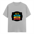 Female Classic Crew T-Shirt | Women's Regular Fit | 180 GSM Bio-Washed Cotton | Double Stitched, Pre-Shrunk | Personalized | DTG | Graphic | Positivity | Motivation | Everyday | Optimistic | Always Stay Positive - front - Grey Melange - mockup 1