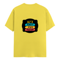 Female Classic Crew T-Shirt | Women's Regular Fit | 180 GSM Bio-Washed Cotton | Double Stitched, Pre-Shrunk | Personalized | DTG | Graphic | Positivity | Motivation | Everyday | Optimistic | Always Stay Positive - back - New Yellow - mockup 2