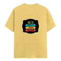 Female Classic Crew T-Shirt | Women's Regular Fit | 180 GSM Bio-Washed Cotton | Double Stitched, Pre-Shrunk | Personalized | DTG | Graphic | Positivity | Motivation | Everyday | Optimistic | Always Stay Positive - back - Yellow - mockup 2