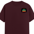 Female Classic Crew T-Shirt | Women's Regular Fit | 180 GSM Bio-Washed Cotton | Double Stitched, Pre-Shrunk | Personalized | DTG | Graphic | Positivity | Motivation | Everyday | Optimistic | Always Stay Positive - left pocket - Maroon - mockup 3
